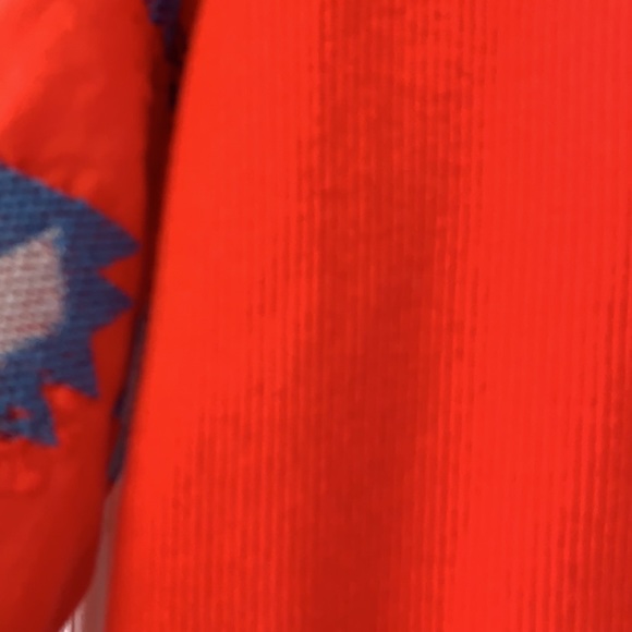 LOFT stretchy red top w/ eyelet poof sleeve- sz S - Picture 3 of 4